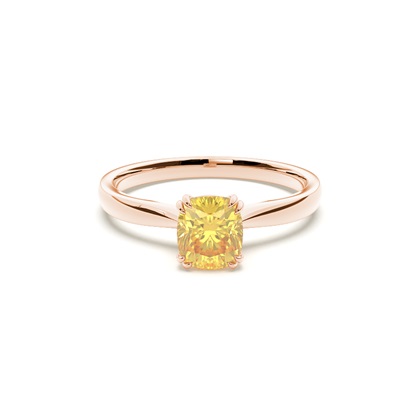 Prong Setting Solitaire Yellow Diamond Engagement Ring
