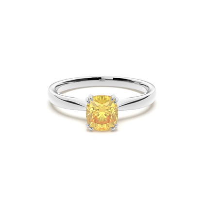 Prong Setting Solitaire Yellow Diamond Engagement Ring