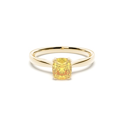 Prong Setting Solitaire Yellow Diamond Engagement Ring