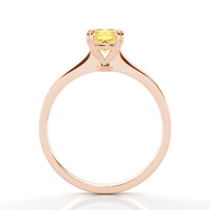 Solitär Verlobungsring mit gelbem Diamant in Krappenfassung