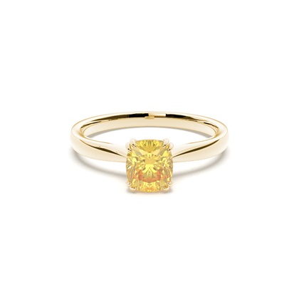 Prong Setting Solitaire Yellow Diamond Ring