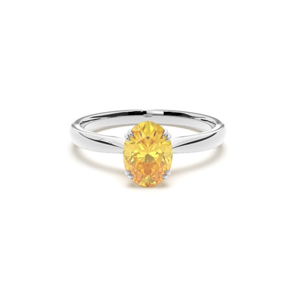 Prong Setting Solitaire Yellow Diamond Engagement Ring