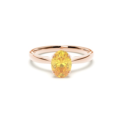 Prong Setting Solitaire Yellow Diamond Ring