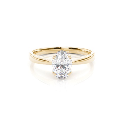 Oval Yellow Gold Solitaire Diamond Rings