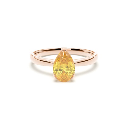 Prong Setting Solitaire Yellow Diamond Engagement Ring