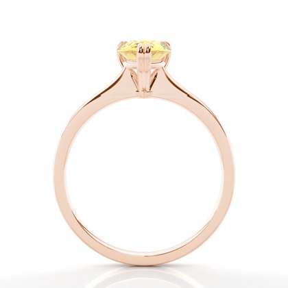 Solitär Verlobungsring mit gelbem Diamant in Krappenfassung