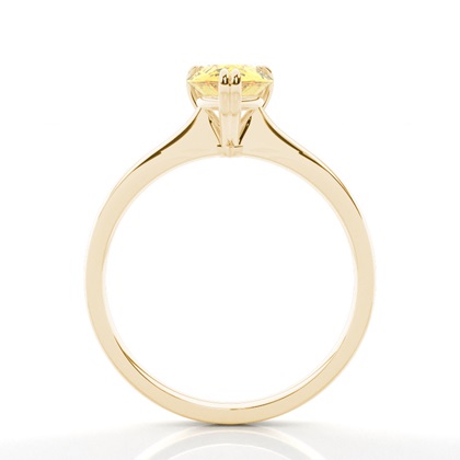 Solitär Verlobungsring mit gelbem Diamant in Krappenfassung