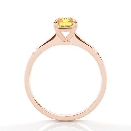 Solitär Verlobungsring mit gelbem Diamant in Krappenfassung