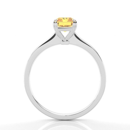 Solitär Verlobungsring mit gelbem Diamant in Krappenfassung