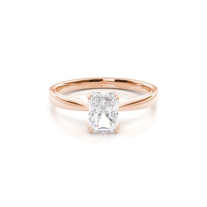 Radiant Rose Gold Solitaire Diamond Rings