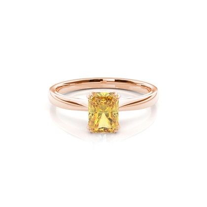 Prong Setting Solitaire Yellow Diamond Ring
