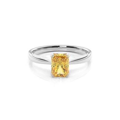 Prong Setting Solitaire Yellow Diamond Ring