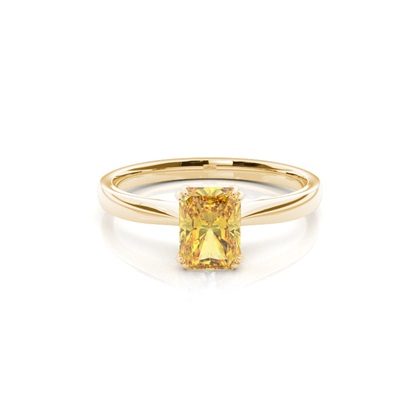Prong Setting Solitaire Yellow Diamond Ring