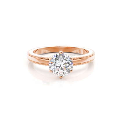 Rose Gold Solitaire Diamond Rings