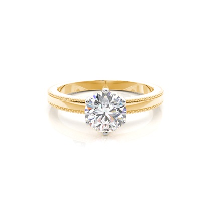 Mixed Metals Solitaire Diamond Rings