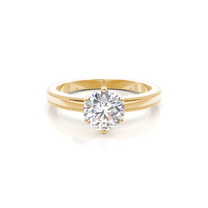 Yellow Gold Solitaire Diamond Rings 