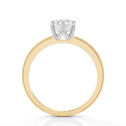 Pear Mixed Metals Diamond Rings