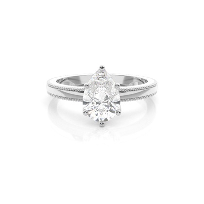 Pear Solitaire Diamond Rings