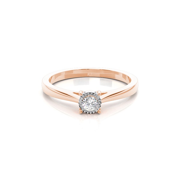 IP Plate Set Round Diamond Solitaire Engagement Ring