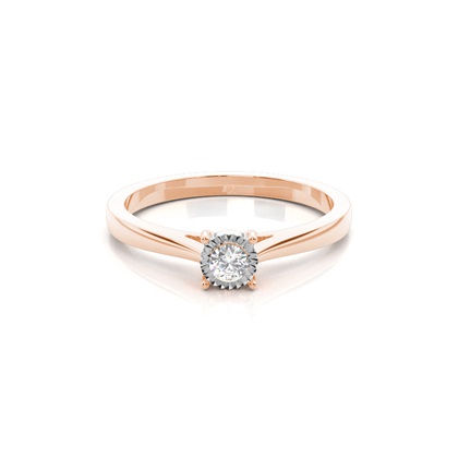 IP Plate Set Round Diamond Solitaire Engagement Ring