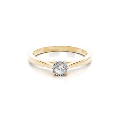 IP Plate Set Round Diamond Solitaire Engagement Ring