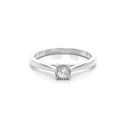 IP Plate Set Round Diamond Solitaire Engagement Ring