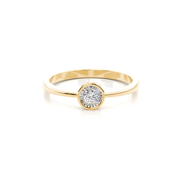 IP Plate Set Round Diamond Solitaire Engagement Ring
