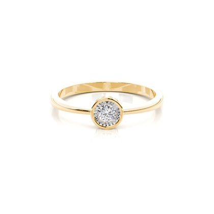 IP Plate Set Round Diamond Solitaire Engagement Ring