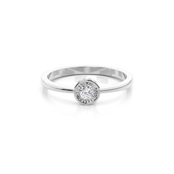 IP Plate Set Round Diamond Solitaire Engagement Ring