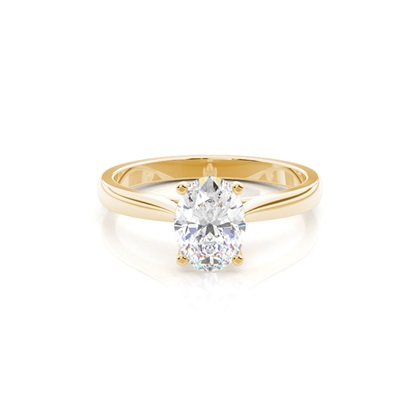 Oval Yellow Gold Solitaire Diamond Rings