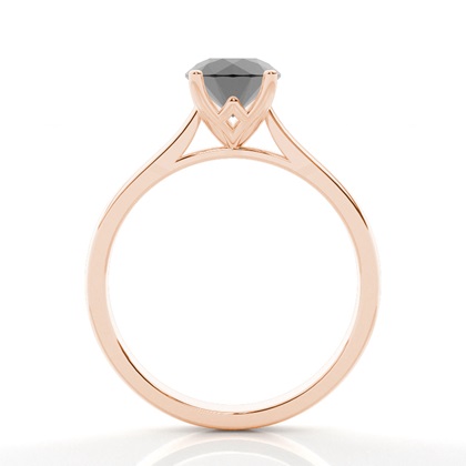 Verlobungsring mit runden schwarzen Diamanten in Solitärform