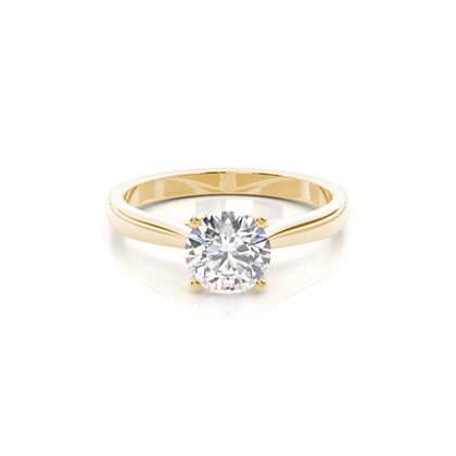 Yellow Gold Solitaire Diamond Rings 