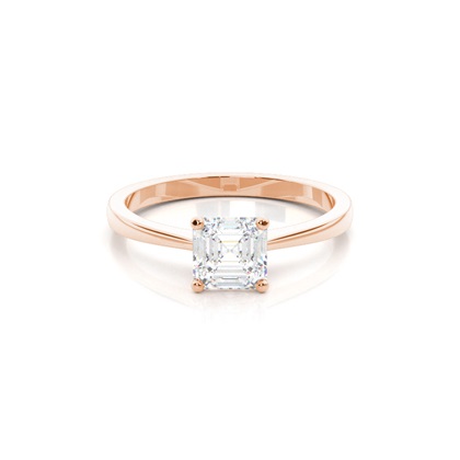 Asscher Rose Gold Solitaire Diamond Rings