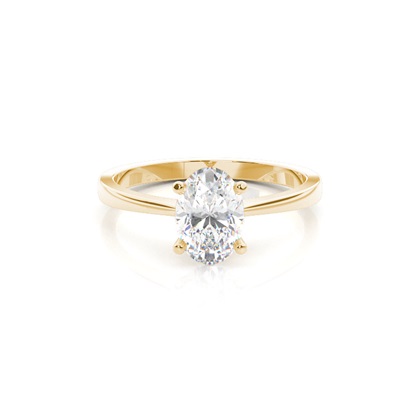 Oval Yellow Gold Solitaire Diamond Rings