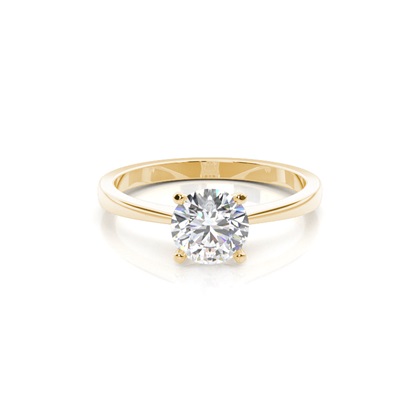 Yellow Gold Solitaire Diamond Rings 