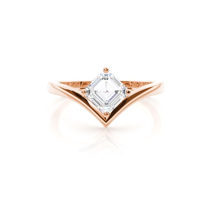 Asscher Rose Gold Solitaire Diamond Rings