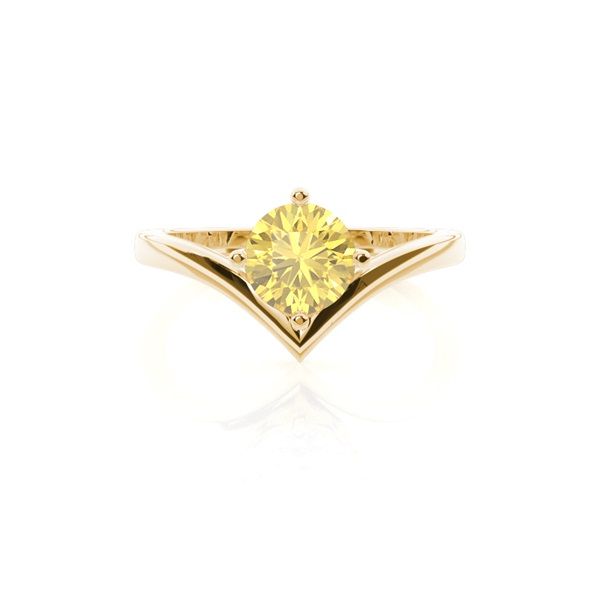 Prong Setting Solitaire Yellow Diamond Engagement Ring