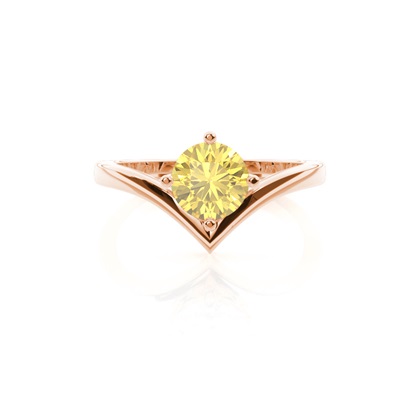 Prong Setting Solitaire Yellow Diamond Engagement Ring