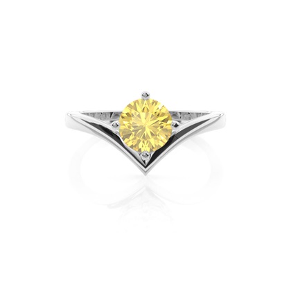 Prong Setting Solitaire Yellow Diamond Engagement Ring