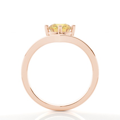 Solitär Verlobungsring mit gelbem Diamant in Krappenfassung