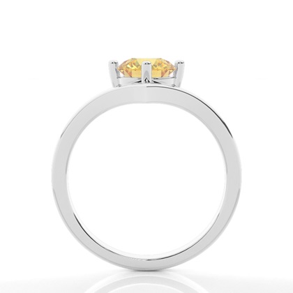 Solitär Verlobungsring mit gelbem Diamant in Krappenfassung