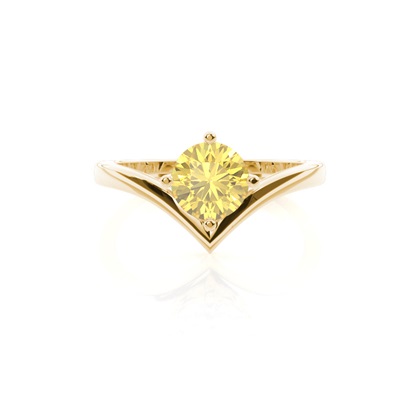 Prong Setting Solitaire Yellow Diamond Engagement Ring