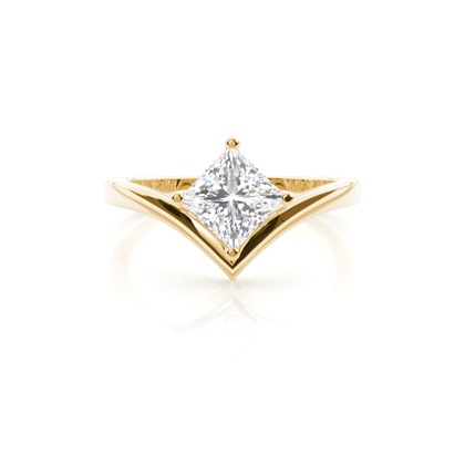 Princess Yellow Gold Solitaire Diamond Engagement Rings