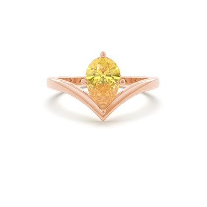 Prong Setting Solitaire Yellow Diamond Engagement Ring
