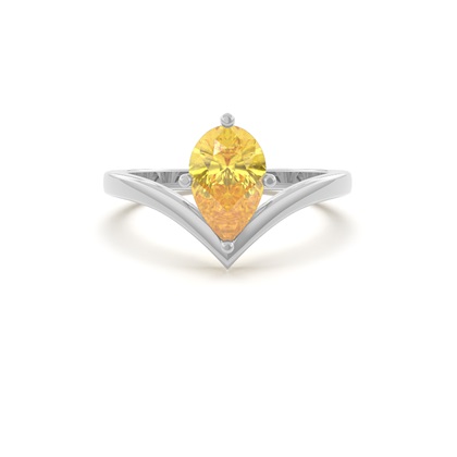Prong Setting Solitaire Yellow Diamond Engagement Ring