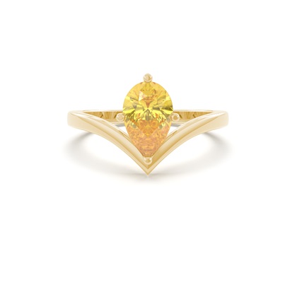 Prong Setting Solitaire Yellow Diamond Engagement Ring