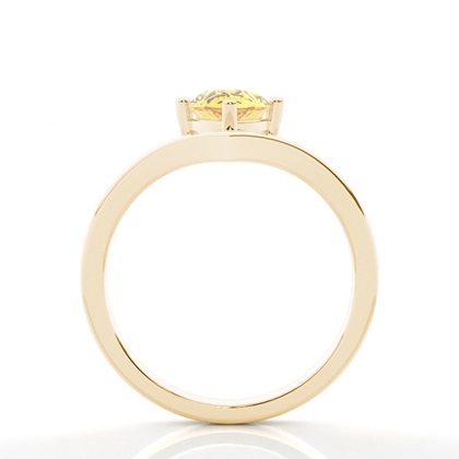 Solitär Verlobungsring mit gelbem Diamant in Krappenfassung