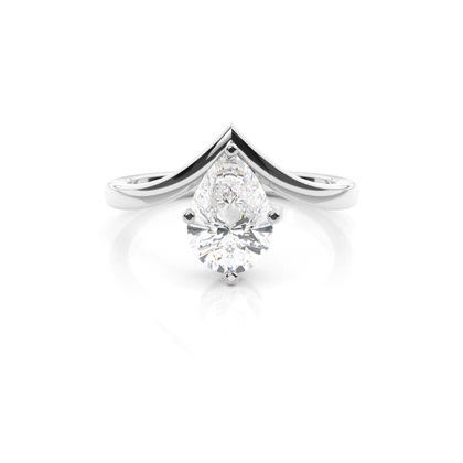 Pear Solitaire Diamond Rings