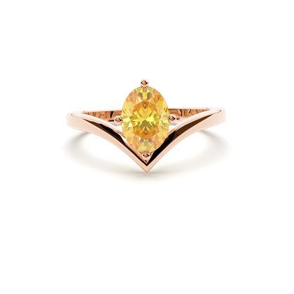Prong Setting Solitaire Yellow Diamond Engagement Ring
