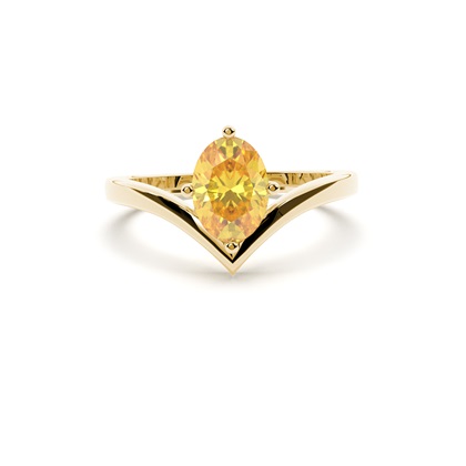 Prong Setting Solitaire Yellow Diamond Engagement Ring